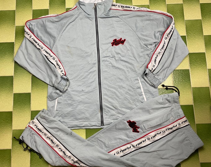 Vintage Sets FUBU Sports Tapered Logo Track Jacket Pants Size L Full ...