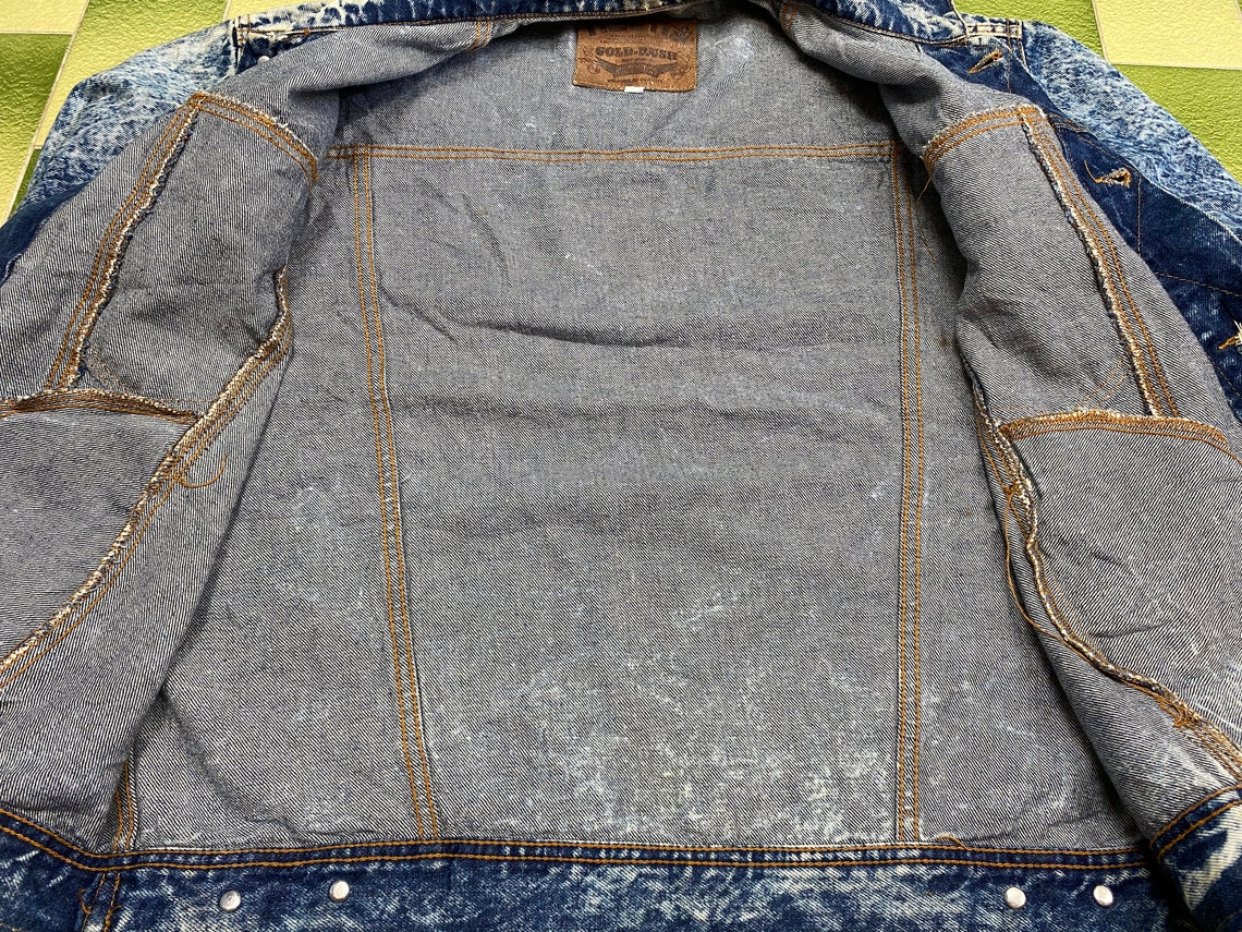 Vintage Edwin Gold Rush Asid Wash Blue Denim Jacket Button Up | Etsy