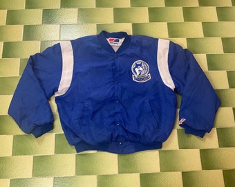 Vintage 90s Swingster NBA Minnesota Timberwolves Jacket Lightweight Snap Up Size L Made in USA