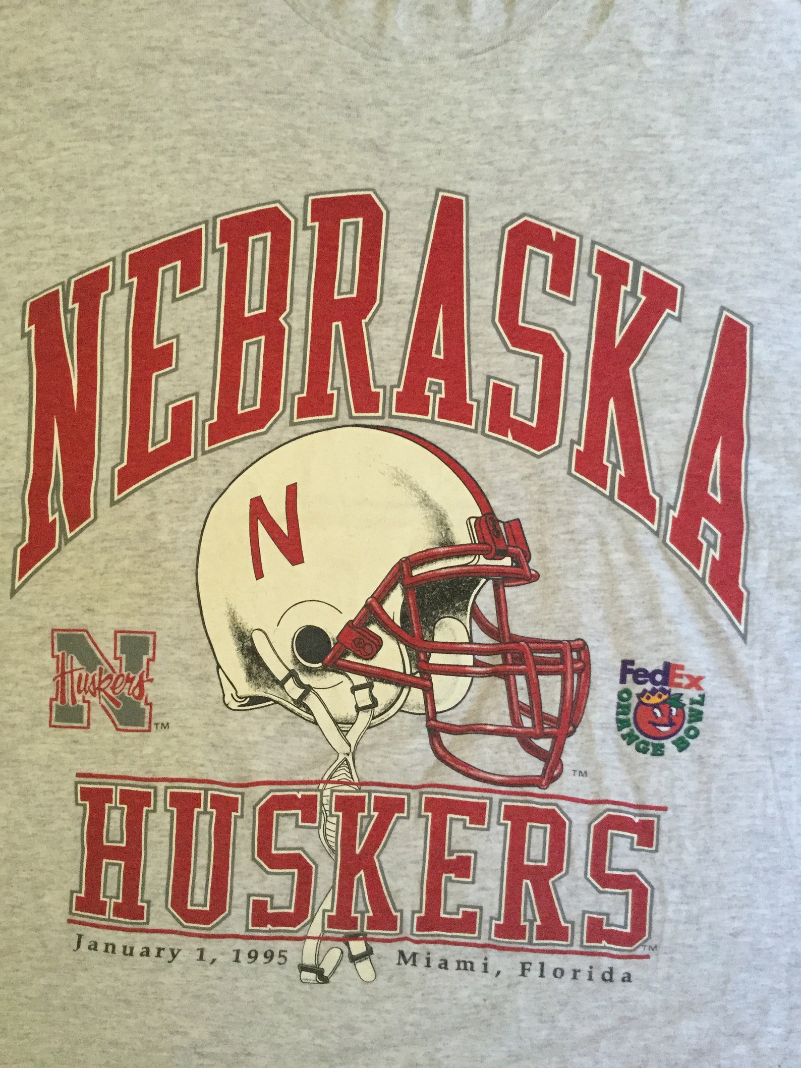 Vintage 1995 Fedex Orange Bowl Nebraska Cornhuskers Tshirt Etsy