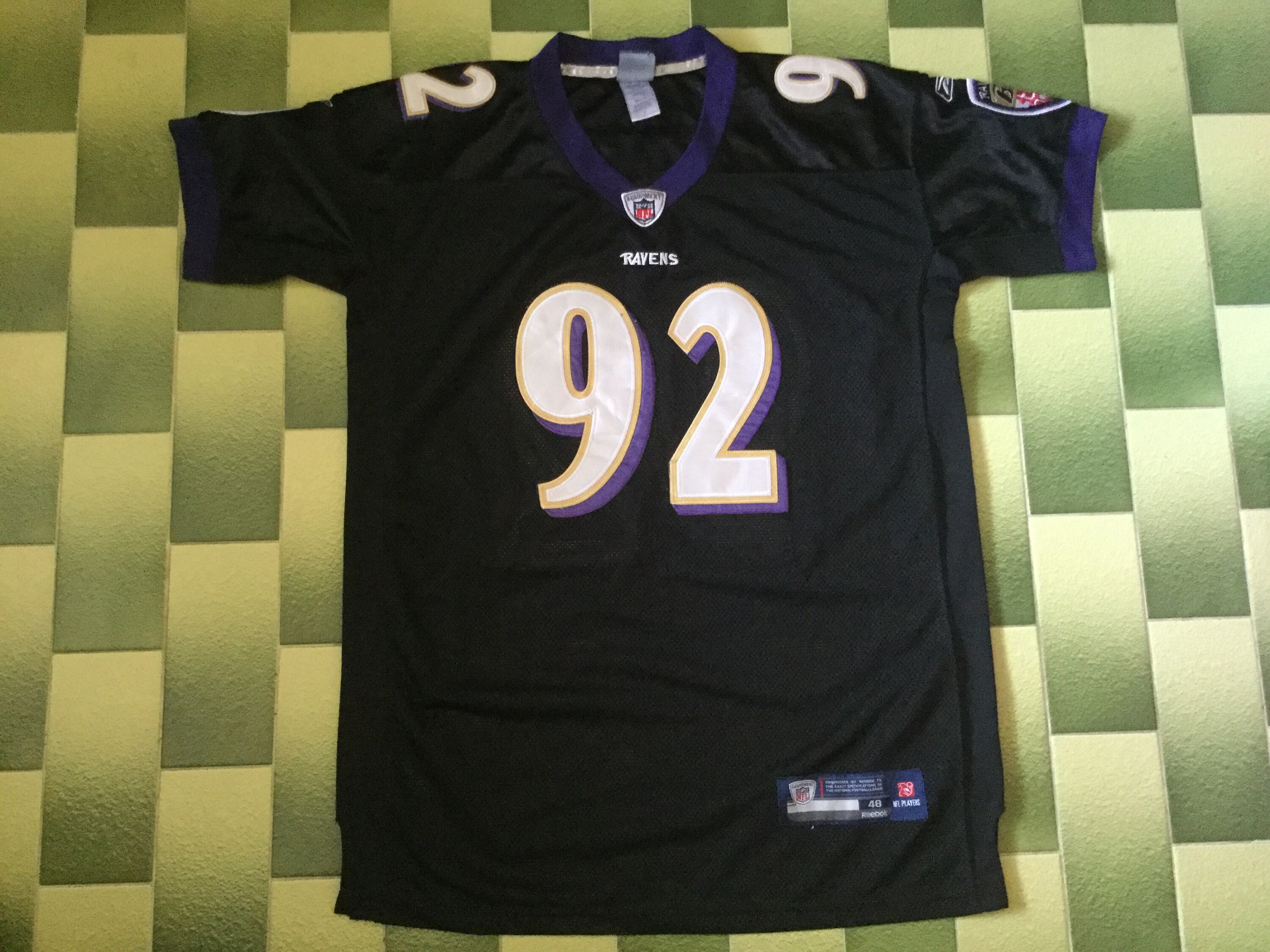 size 48 reebok football jersey