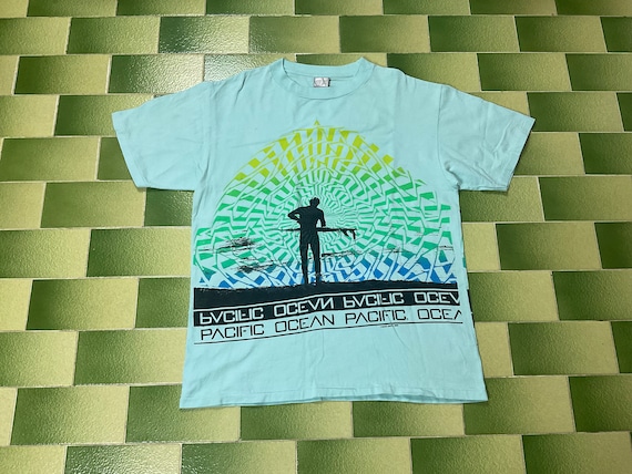 Vintage 80s 1989 Ocean Pacific All Over Print T-S… - image 1