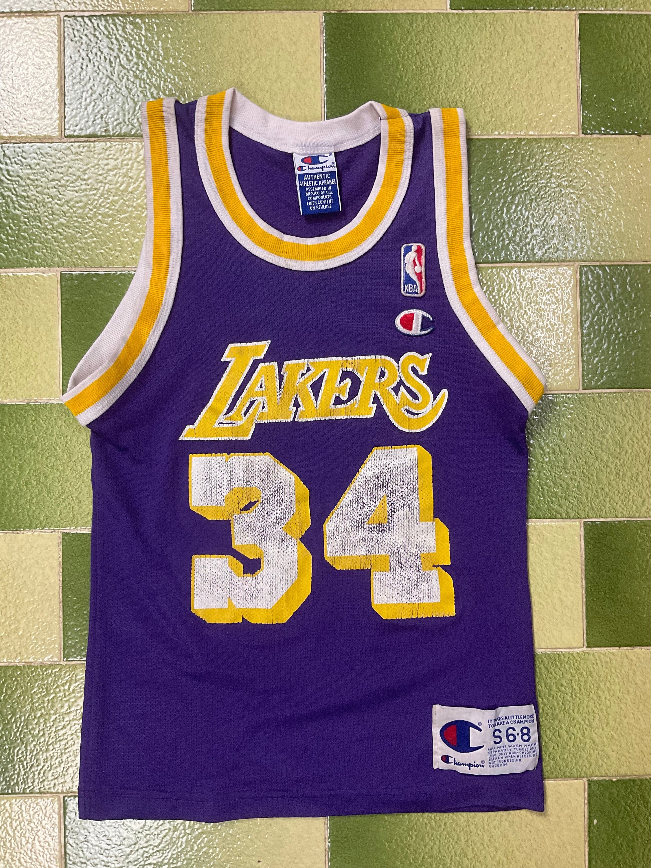 Vintage Champion Kobe Bryant 8 Los Angeles LA Lakers Jersey Yellow Youth M  10-12
