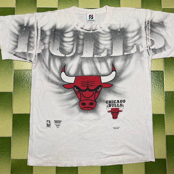 vintage années 90 NBA Chicago Bulls T-Shirt USA Basketball Double Face Imprimé Tee Shirt Taille L