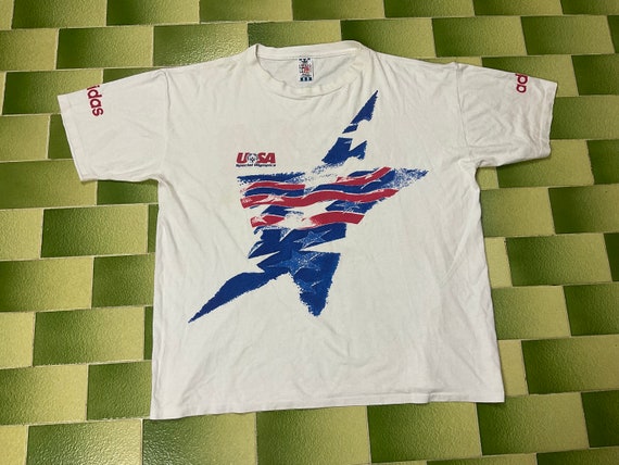 Vintage 90s Adidas USA Special Olympics T-Shirt D… - image 1
