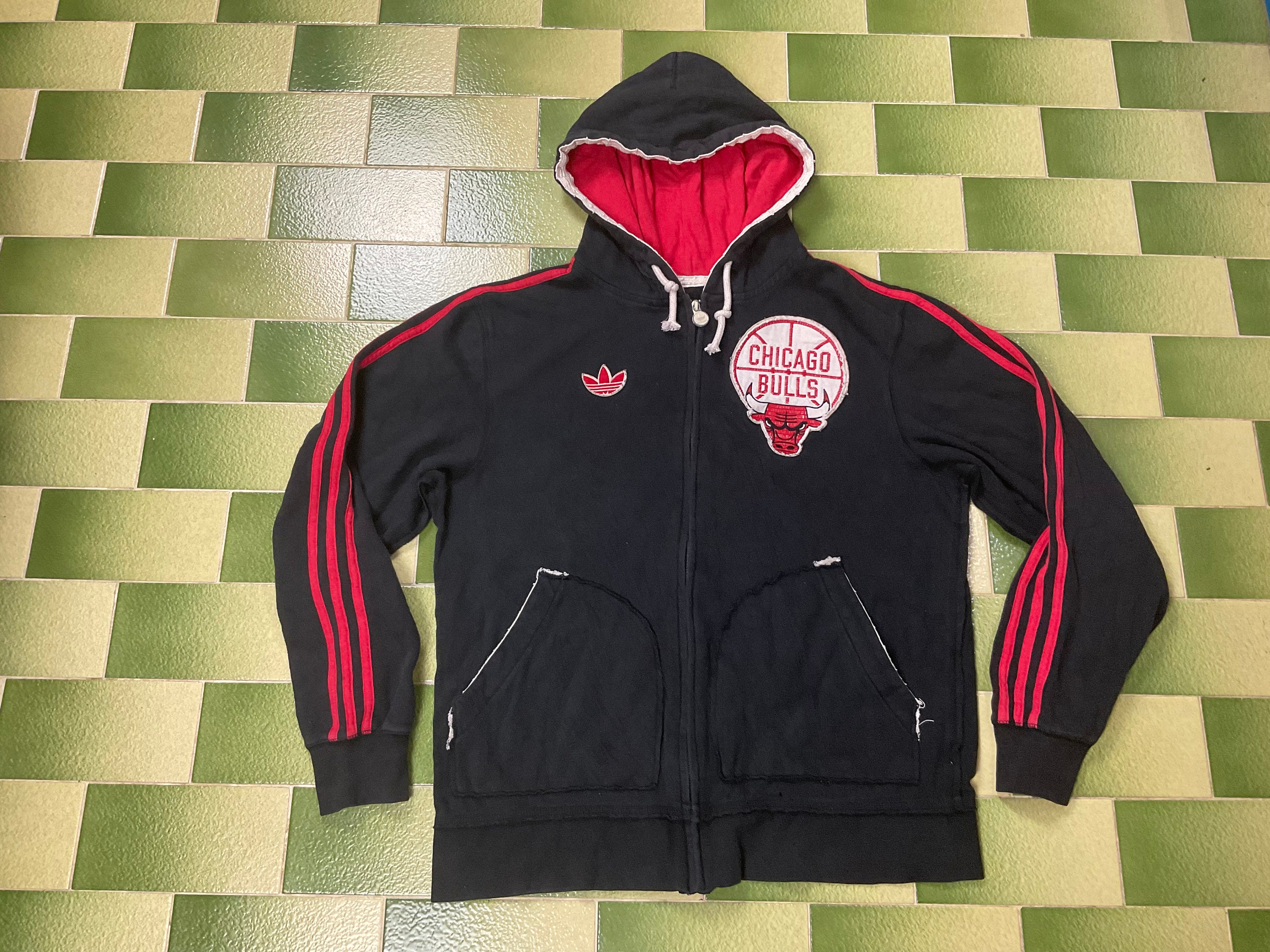 DregsThreads Chicago Bulls Adidas Full Zip Hoodie | Vintage Y2K Basketball NBA Sportswear