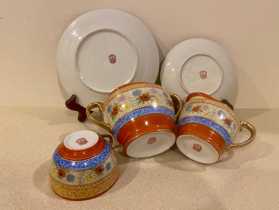 Vintage Chikaramachi (thousand Faces) Hand Painted 20pc. Tea Set