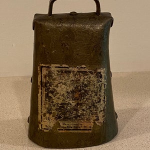 Late 1800s Sargent & Co Collectible Cowbell with original Label USA