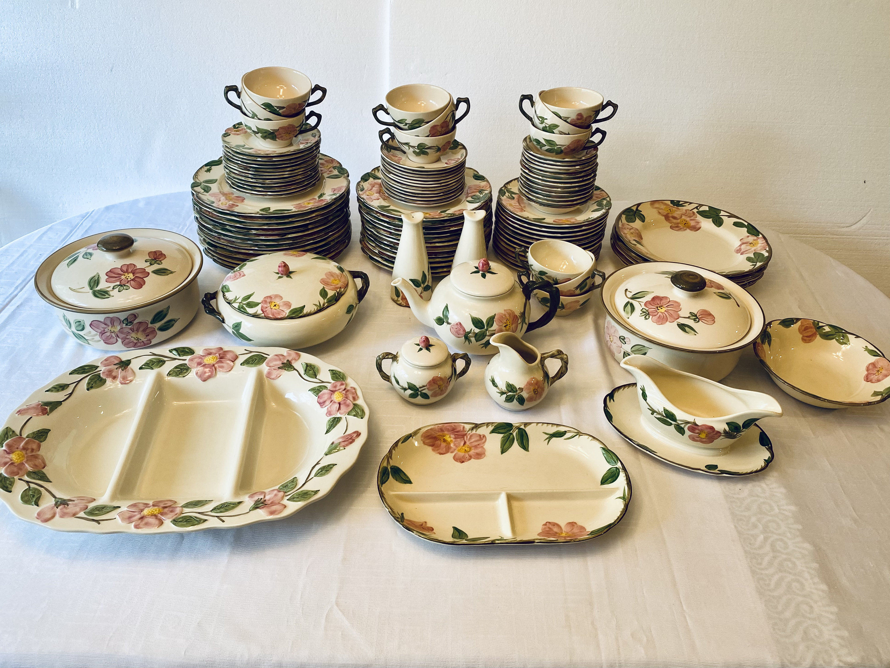 Desert Rose Franciscan Dinnerware China 12 7pc Place Setting With