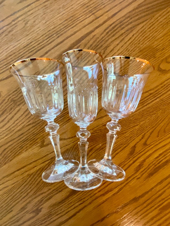 Set of 4 Vintage 24 Lead Crystal Goblets by Crystal Guild Etsy
