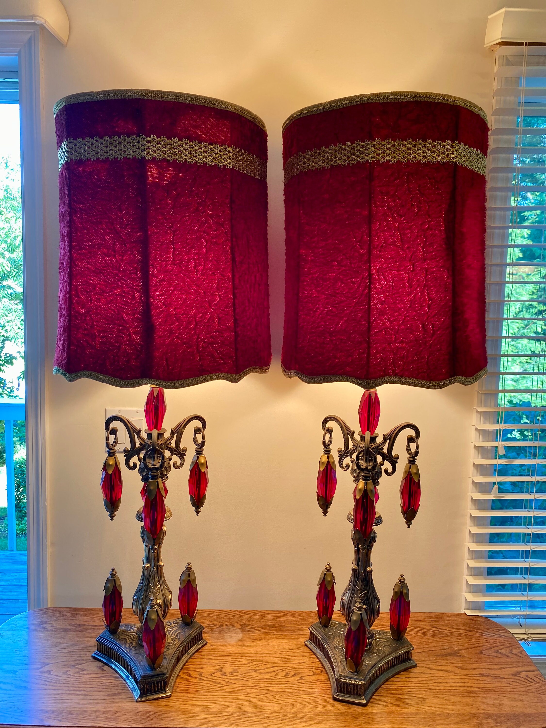 PAIR Loevsky Style Accurate Cast Loevsky Style MCM Red Lucite and
