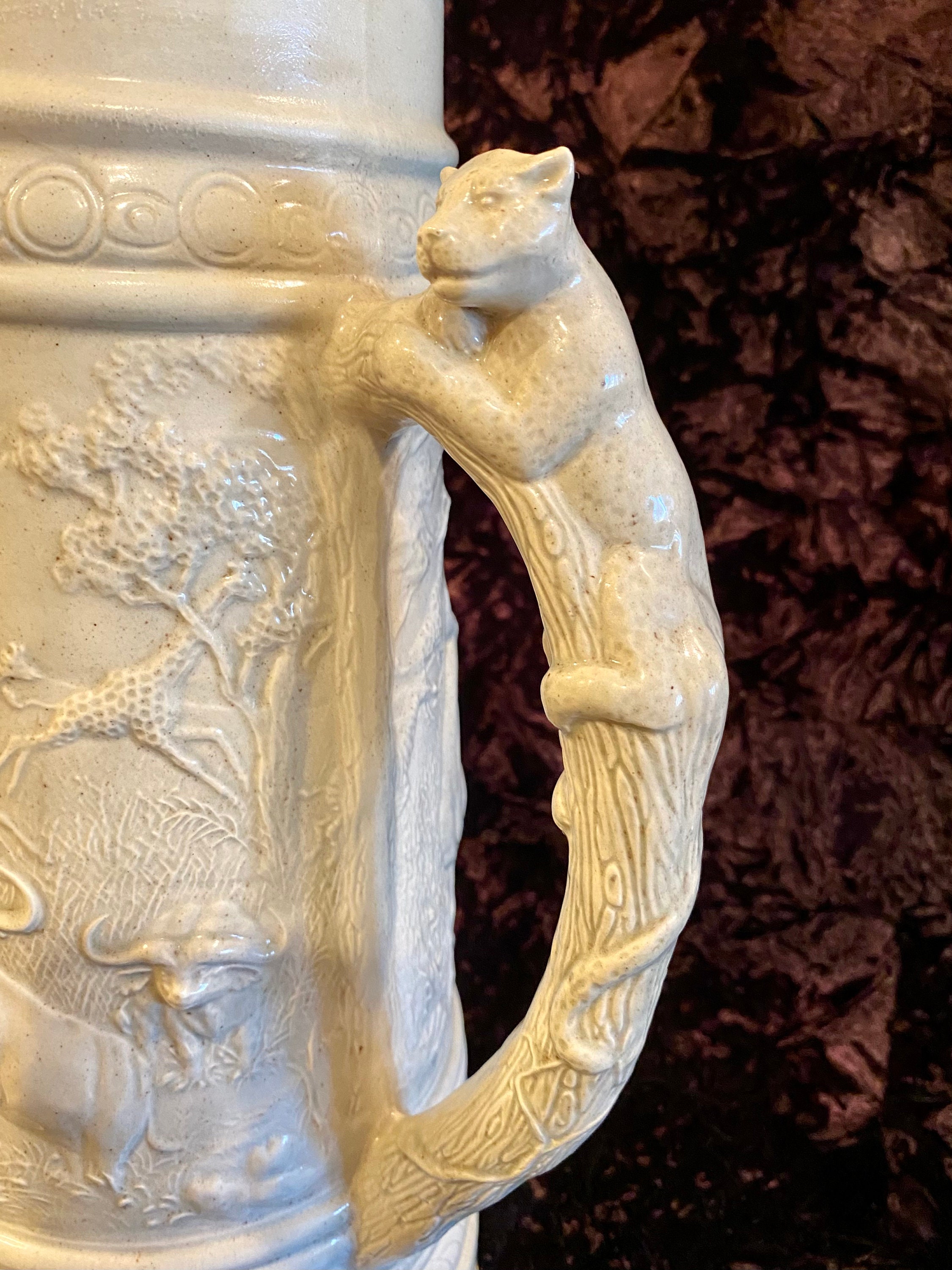 Tall Holland Mold Ceramic Safari Beer Stein 18
