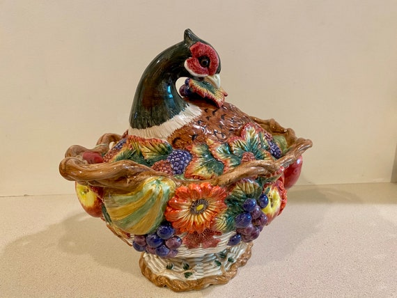 Fitz & Floyd Autumn Bounty Pheasant Tureen With Lid 14.5