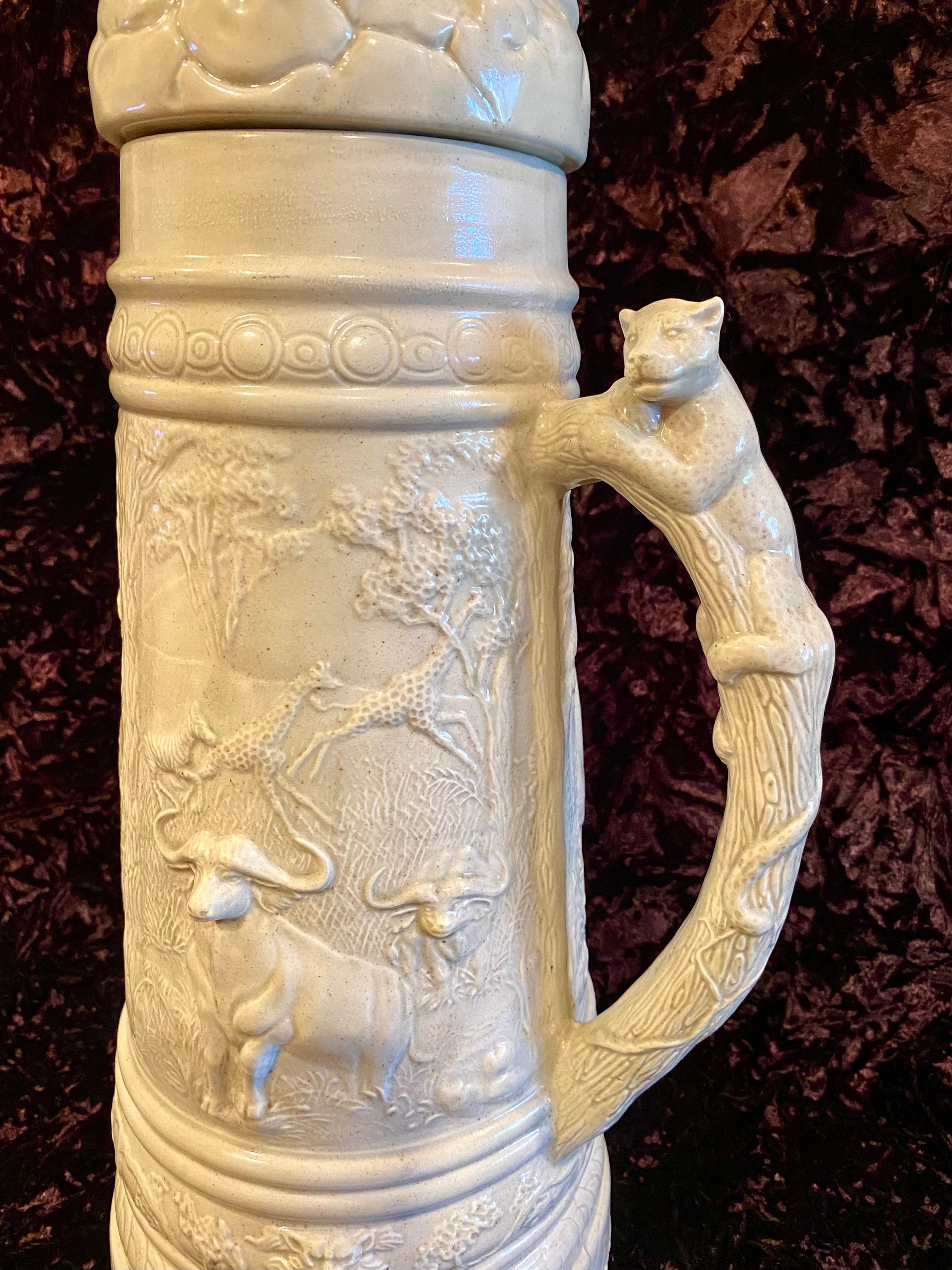 Tall Holland Mold Ceramic Safari Beer Stein 18
