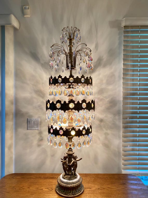 Loevsky and Loevsky Brass Marble & Aurora Crystal Waterfall
