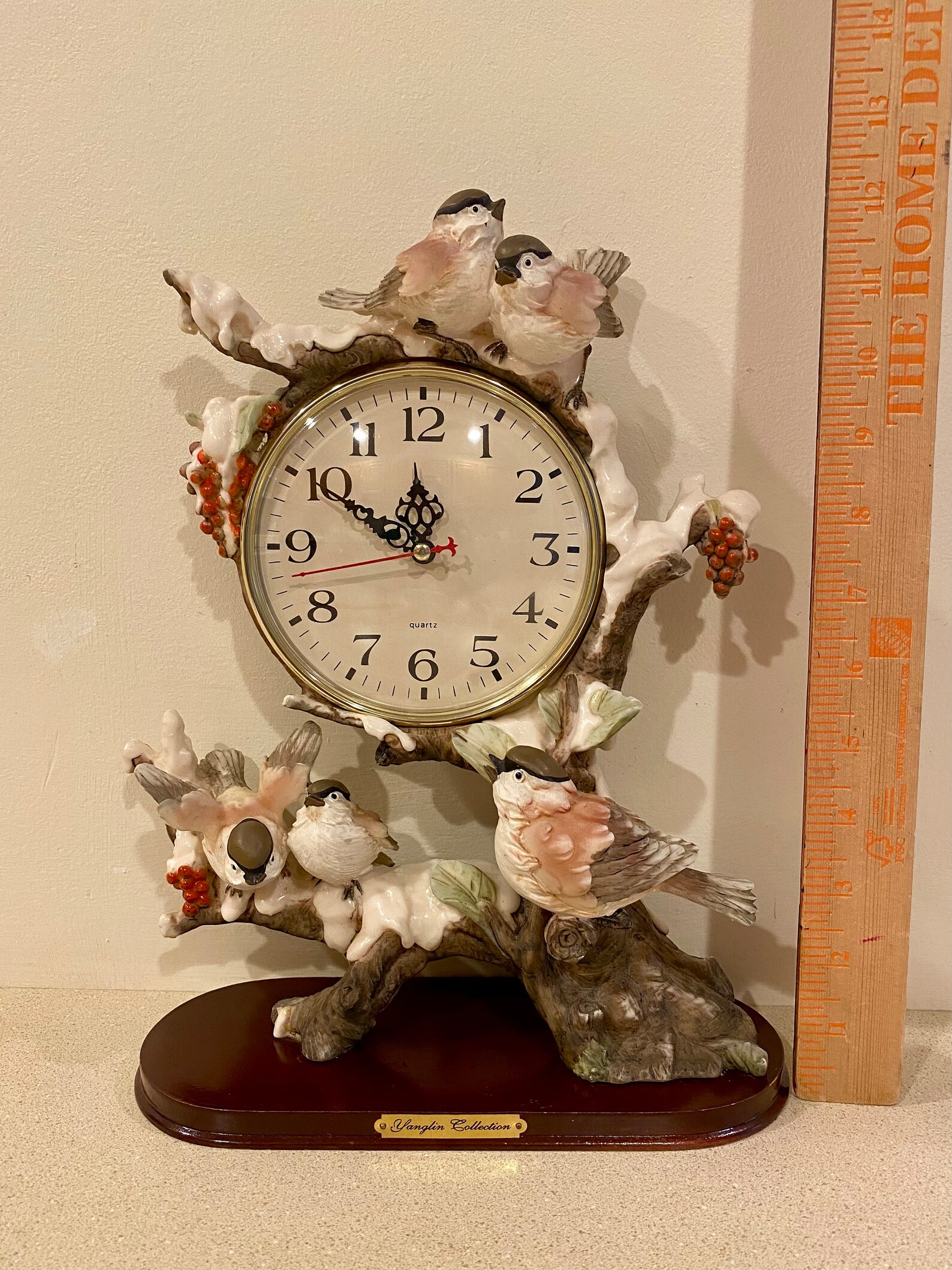 Vintage Yanglin Collection Clock Birds and Berries 12.25H Etsy