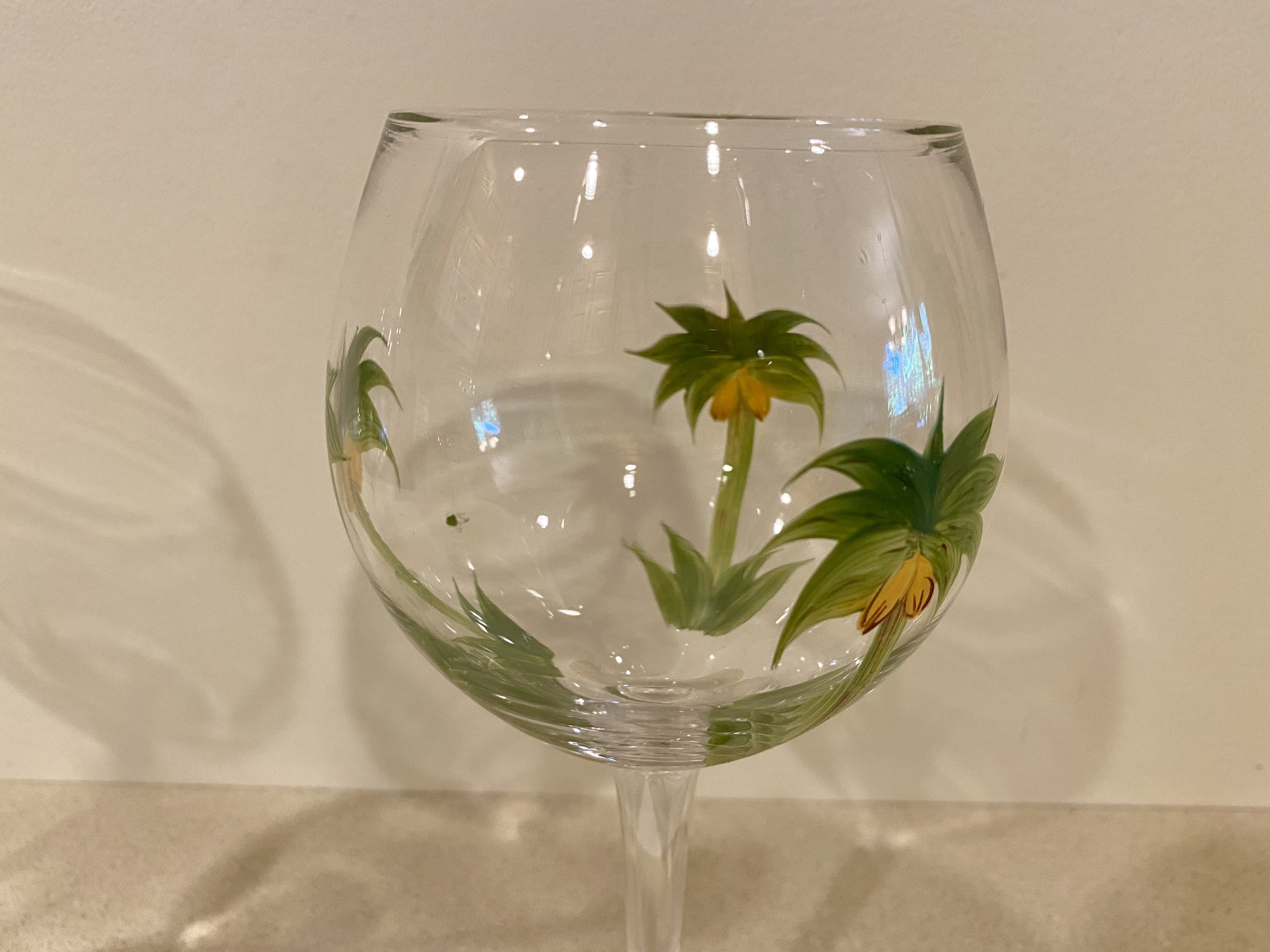 Hand painted Block Basics Wine Glasses Coconut palm Tree 8.5 Etsy