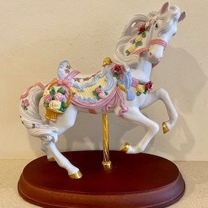 Lenox Carousel Horse 1993 Rose Prancer 8"H 8.5"L