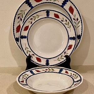 Adams LAncaster Real English Ironstone Dinner, Salad Plates and Soup Bowl