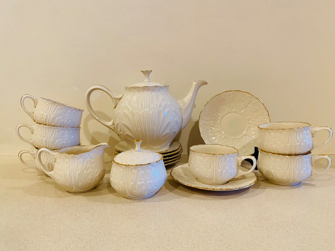Vintage Lenox Cottage Tea Set for 6 Discontinued 15pcs 24K Gold Etsy