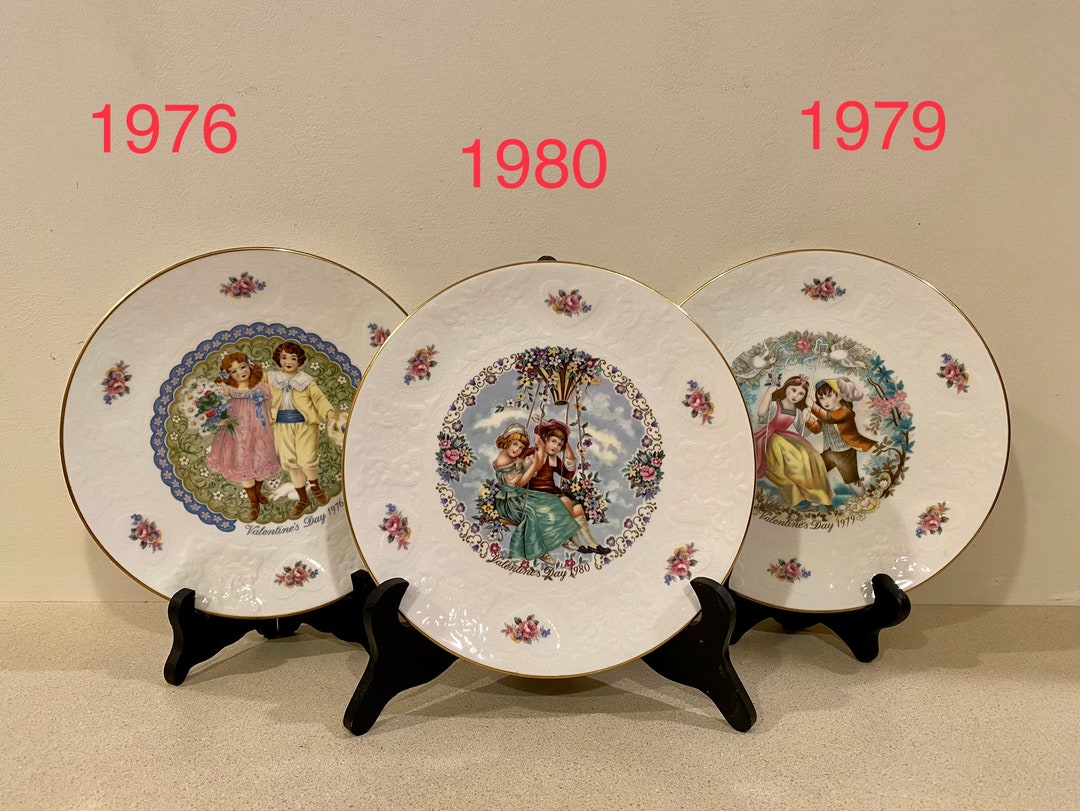 Royal Doulton Valentine's Day Collectible Plates 8.25 1976, 1979, 1980