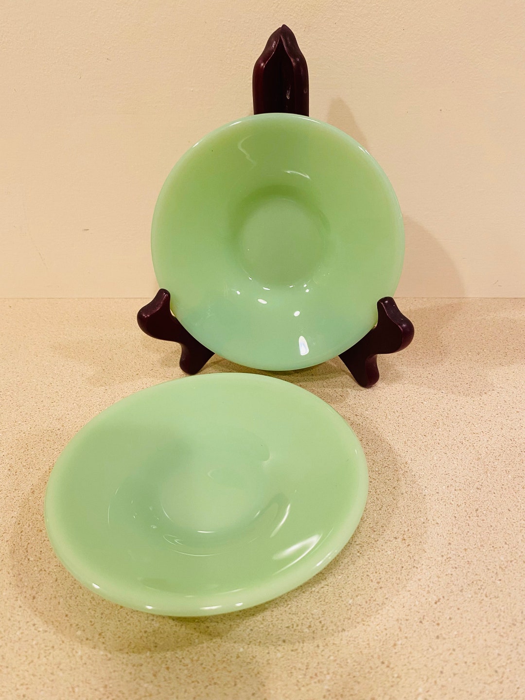 2 Martha Stewart Jadeite Saucers 5 Etsy