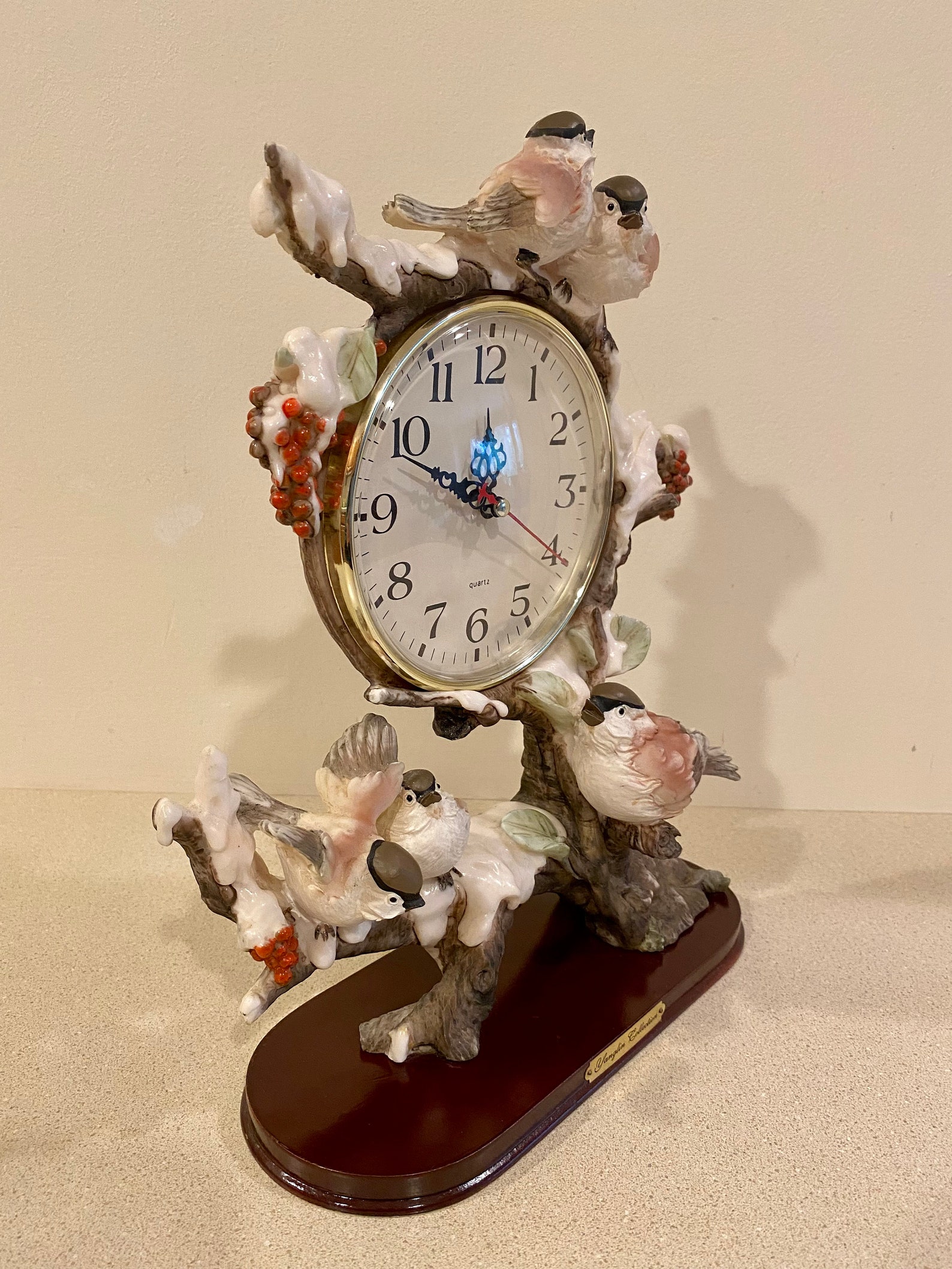 Vintage Yanglin Collection Clock Birds and Berries 12.25H Etsy