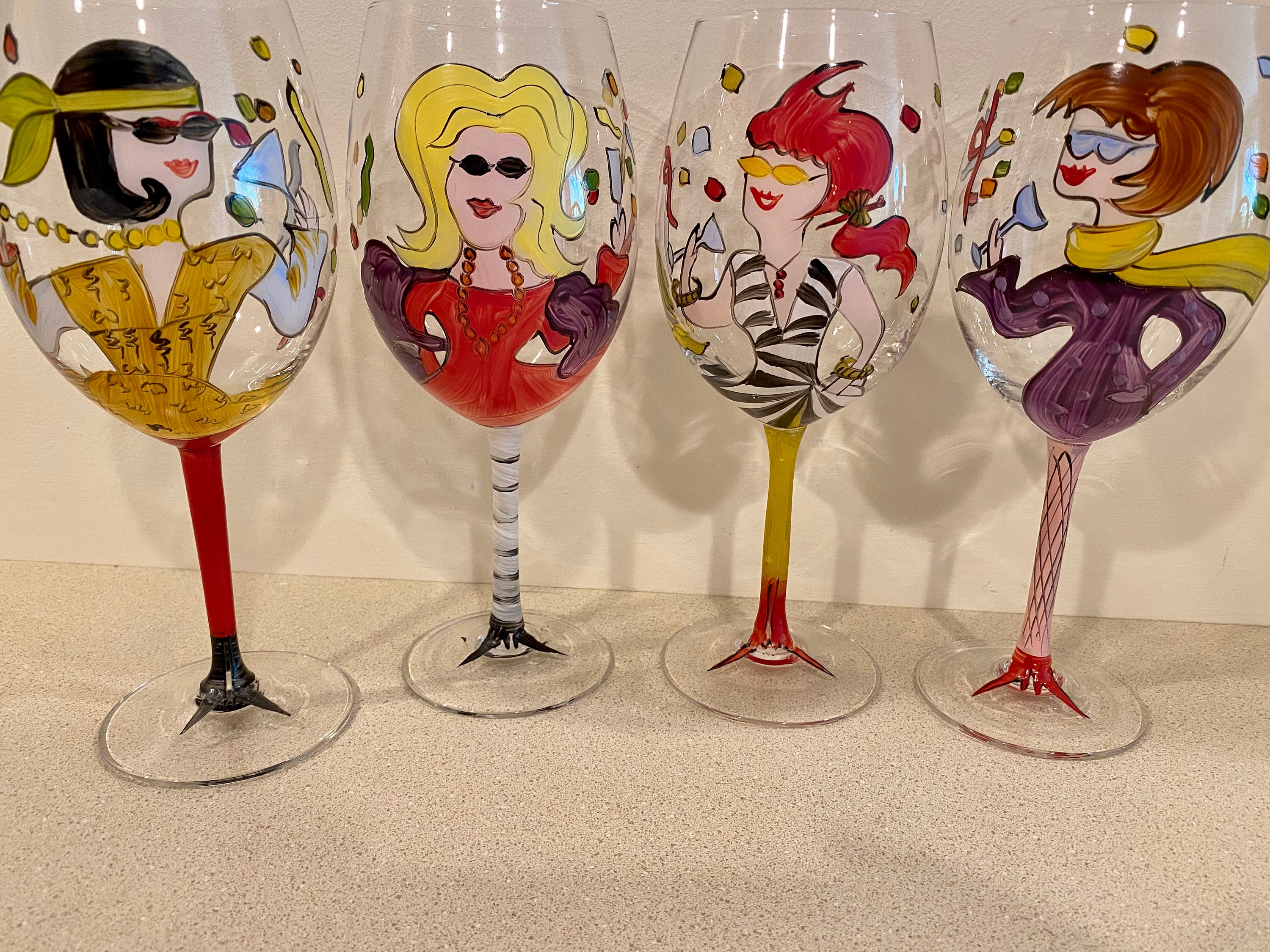 Glass Goblet Glasses, Kawaii Girl Glass, Girl Wine Glasses