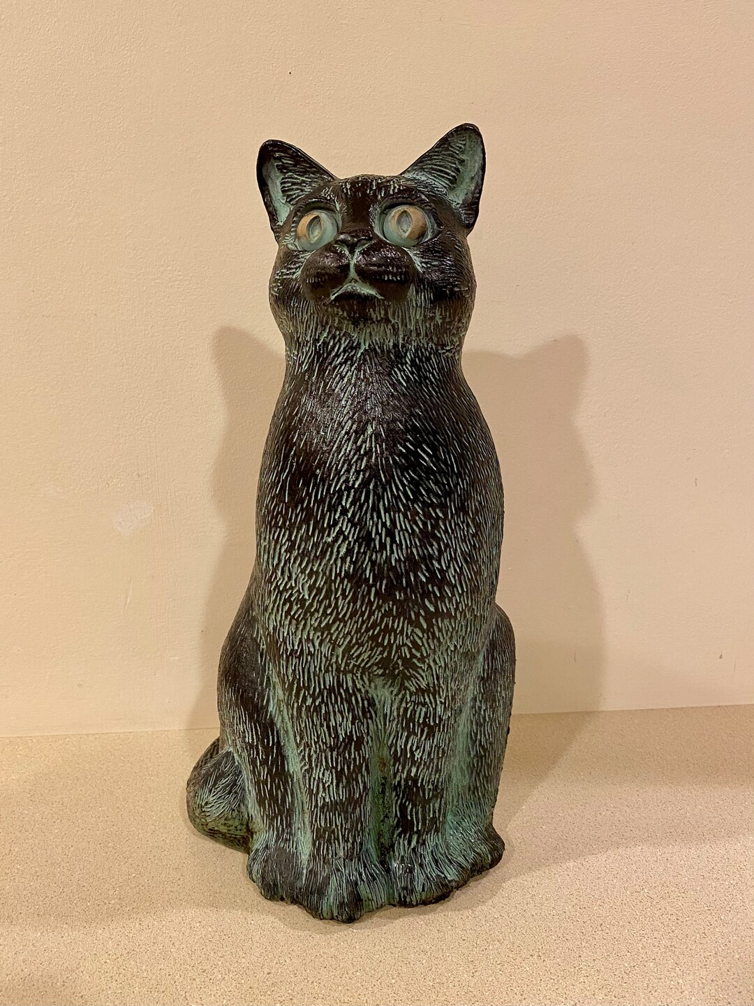 Large Plastic Cat Figurine Statue 14.25 Etsy