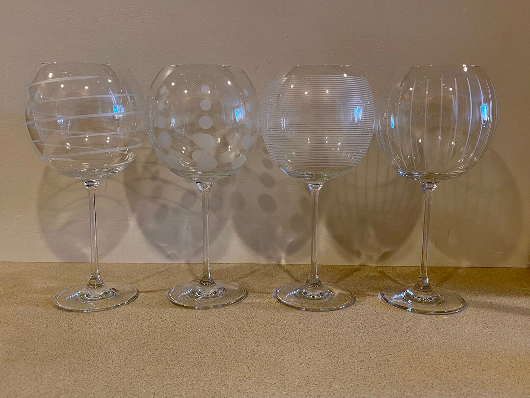 Set of 4 Mikasa Cheers Balloon Goblet Wine Glasses 9 Marked Etsy