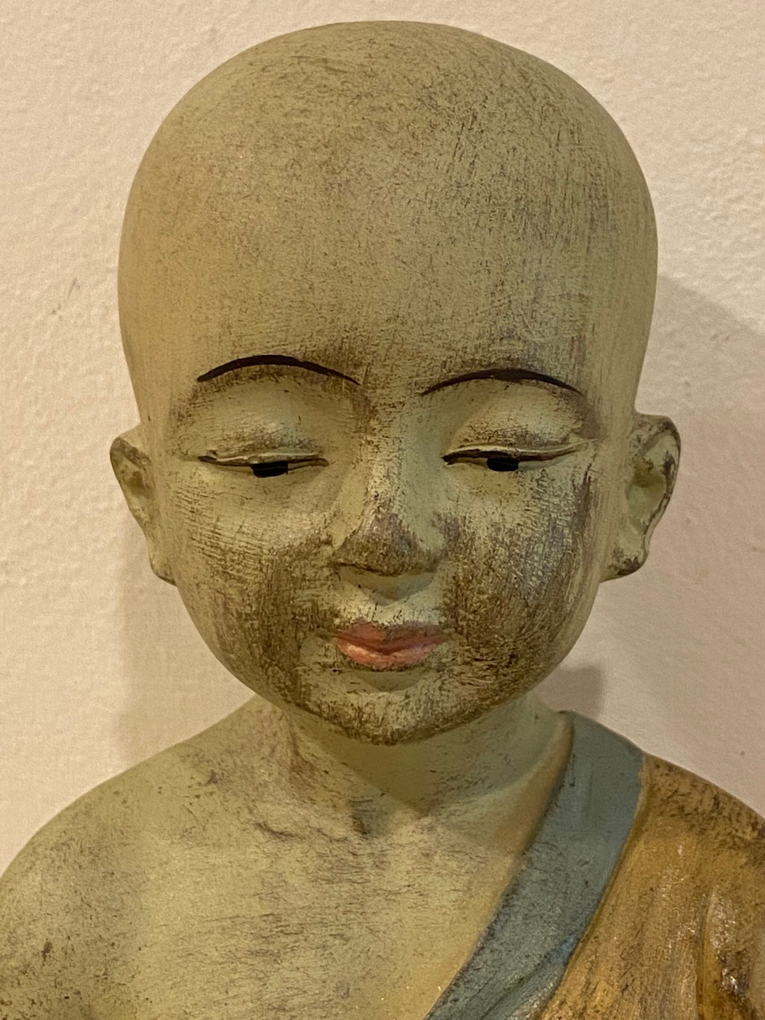 Lovely Aged Finish Child Buddhist Monk Figurine 8 3/8h 6 1/2w Etsy