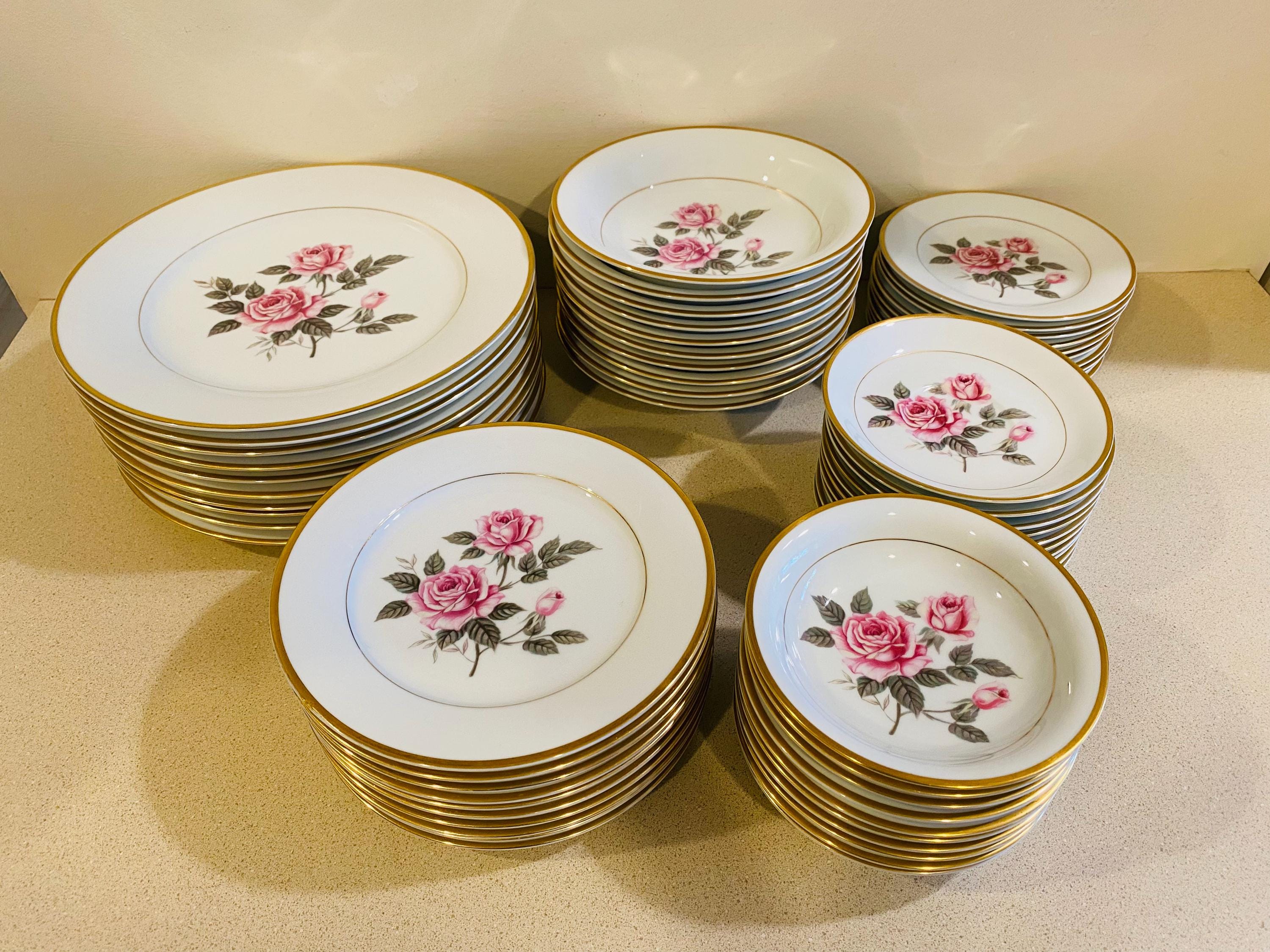 Vintage Discontinued Noritake Lindrose Pink Roses & Buds
