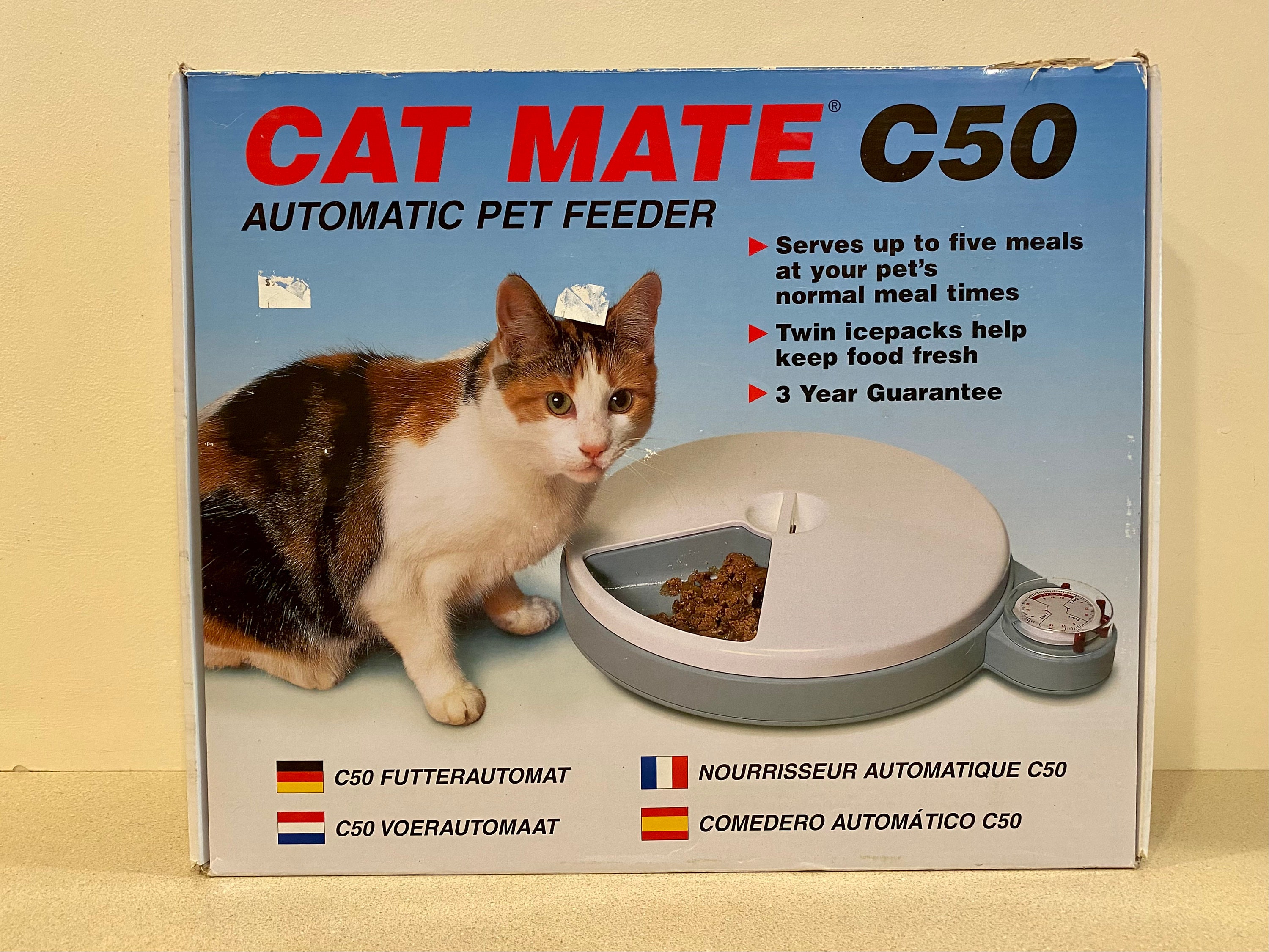 Cat Mate C50 Automatic Pet Feeder-White/Gray