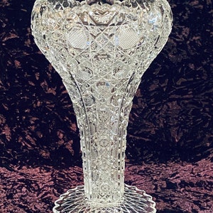 Antique Glass Vase 10&quot; Tall 6&quot;W Base is 5&quot;