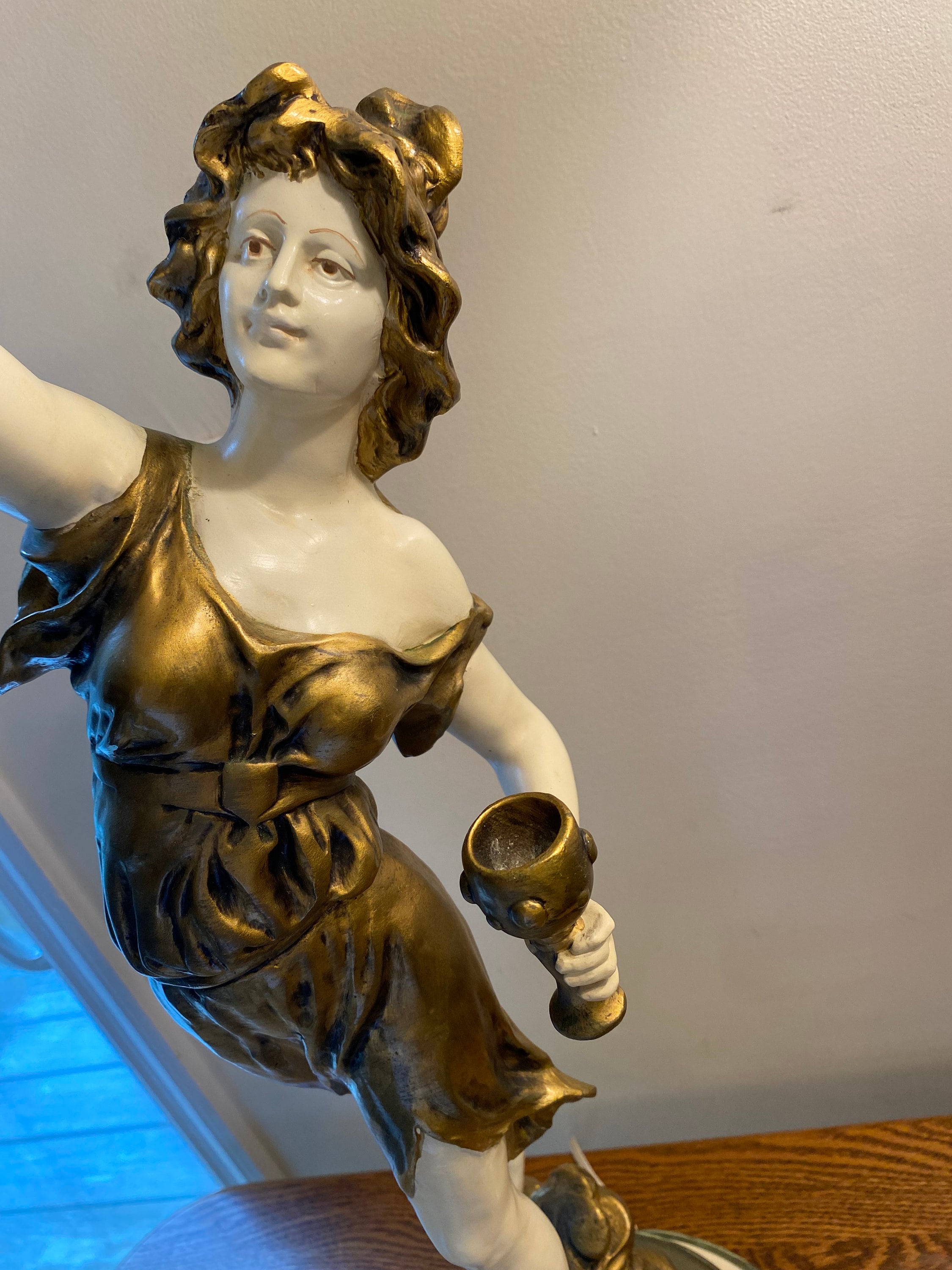 L. & F. Moreau Collection Francaise Spelter Art Nouveau Newel Post