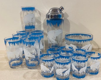 Hazel Atlas 1930s Polar Bear Cocktail Shaker Set 17 Pcs - Etsy