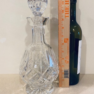 Cut Crystal Footed Brandy Decanter 12.25&quot; Tall 4.2 lbs