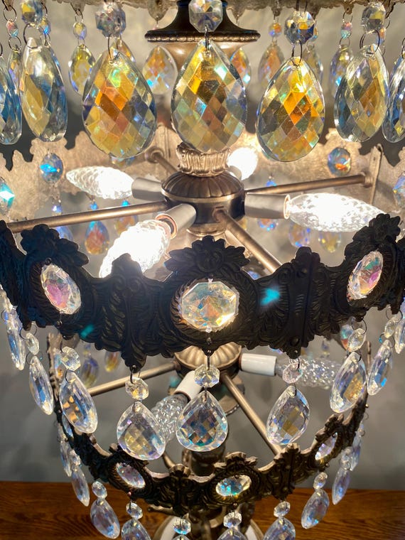 Loevsky and Loevsky Brass Marble & Aurora Crystal Waterfall