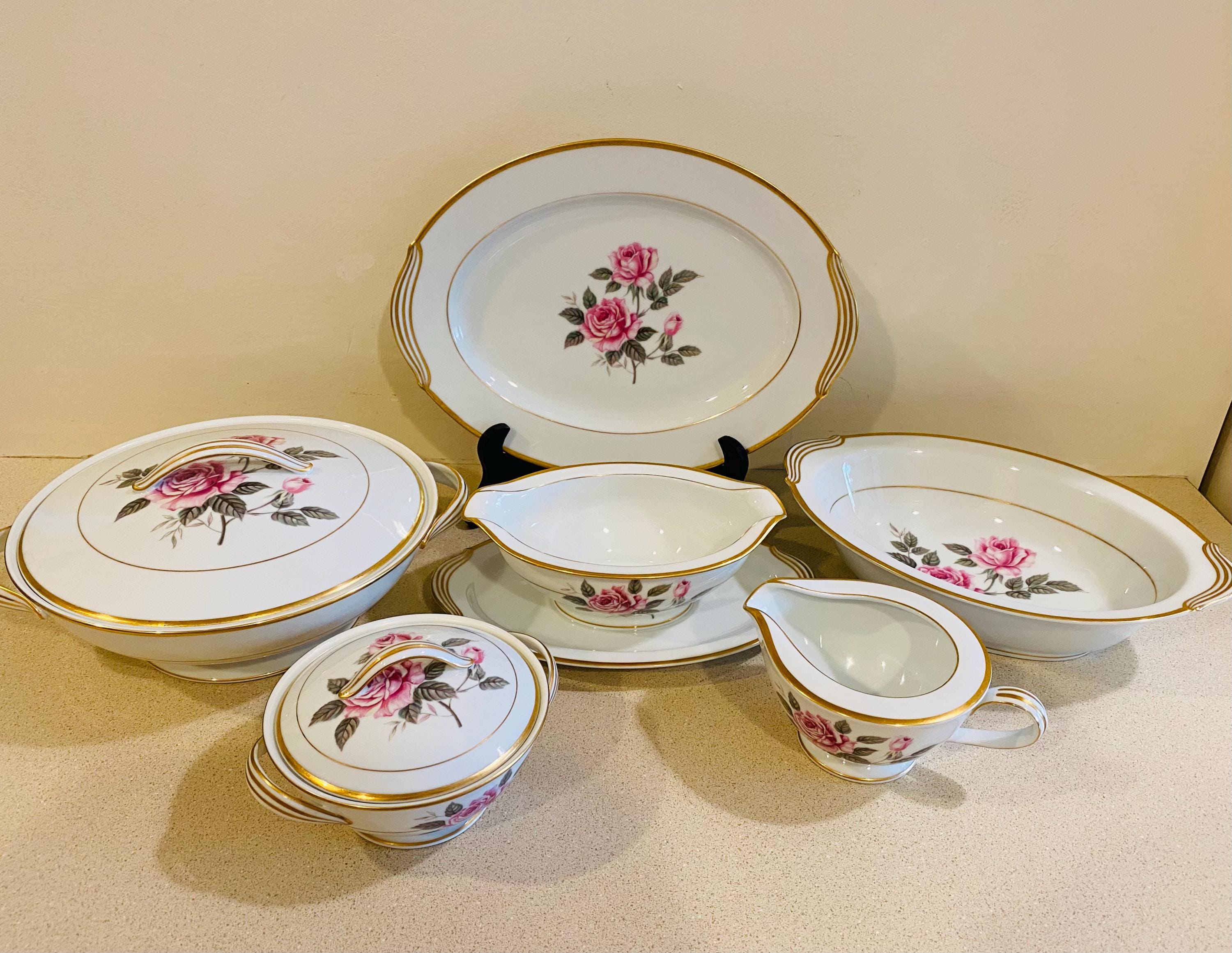 Vintage Discontinued Noritake Lindrose Pink Roses & Buds