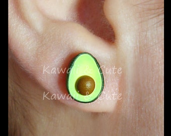 Pendientes de Aguacate hechos a mano, Regalo original para fans Comida kawaii, aguacate kawaii, bisutería artesanal, comida miniatura kawaii