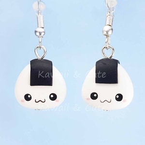 Onigiri earrings onigiri Kawaii handmade, Japanese food, kawaii food from japan, Handmade Japanese food earrings, Cute gifts for Japan lover