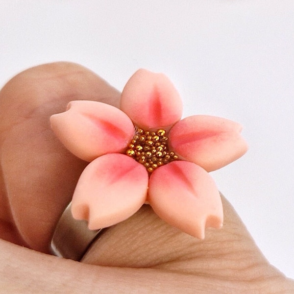 Sakura ring, Japanese sakura flower special gift for japanese culture lovers, gift for birthday, Hanami, cherry blossom, stainless steel