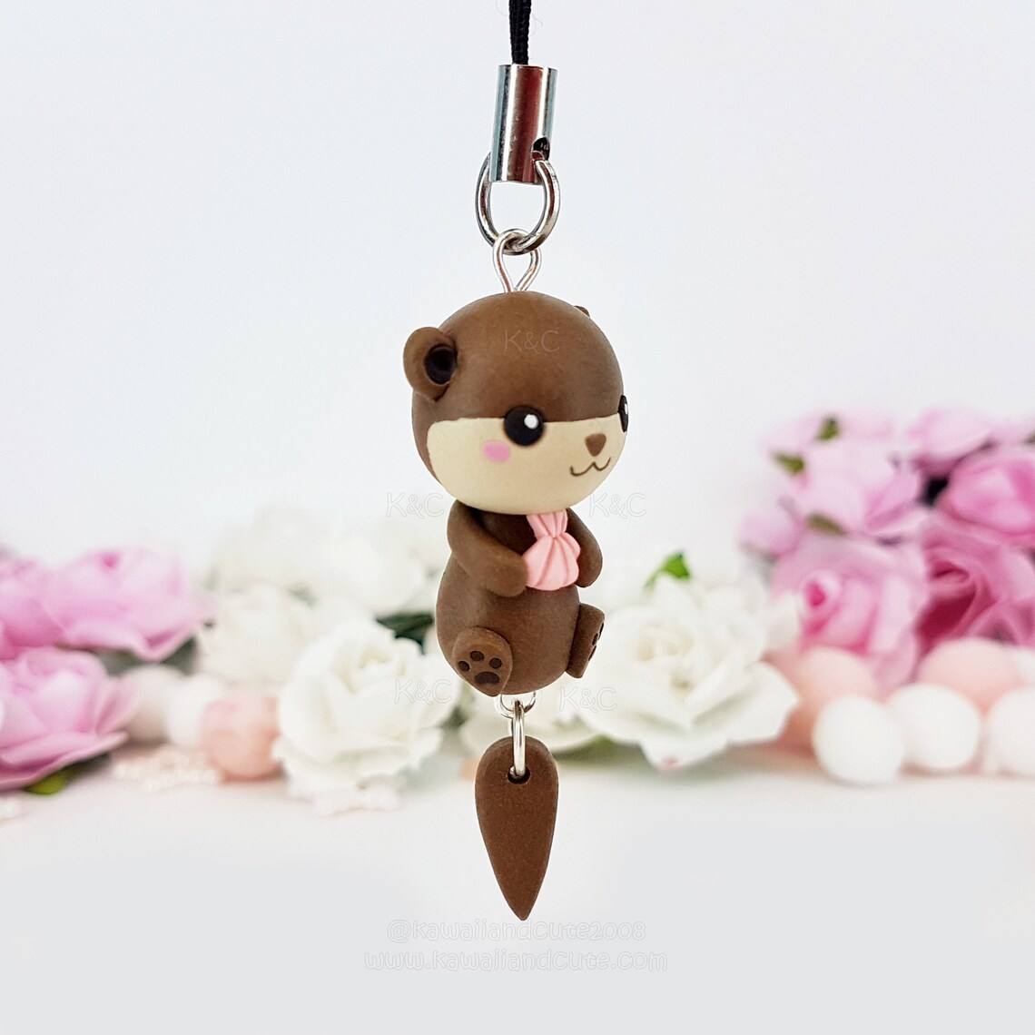 Kawaii Otter keychain Cute otter special gifts for sea world Etsy