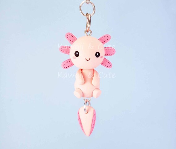 Kawaii Axolotl Cute Keychain Pink Axolotl Clay Charms Axolotl