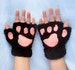 Cat Paw Gloves. Black Cat Gloves. Cat Pawprint Gloves. 