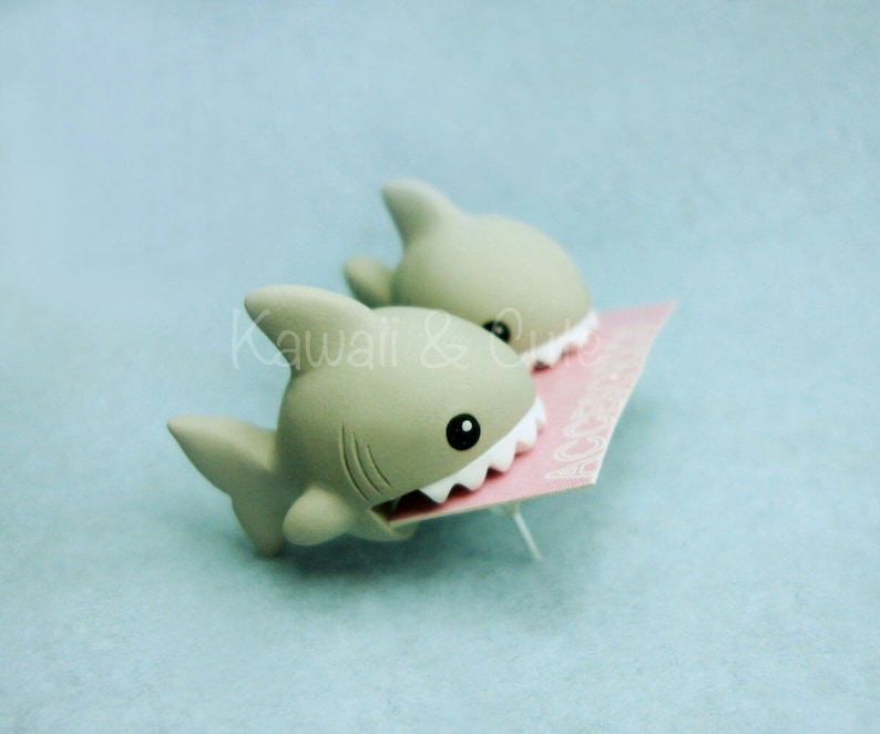 Shark earrings handmade, biting earrings special gift for animal lovers, cute sea cretures, cute fish animal earrings kawaii, shark lovers image 5