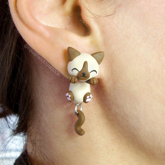 siamese cat earrings