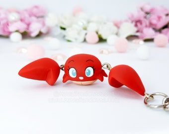 Crab Keychain, Kawaii cute animals, special gift for animal lovers, original clay charms, cute charms for sea lovers, handmade jewelry