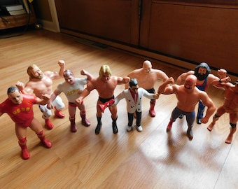 WWF WWE LJN Wrestling Figure Stand Free Shipping 5 Pack For $35