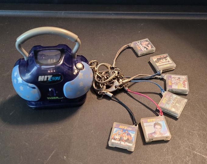 Vintage Hit Clips Boombox Player W/ 6 Clips Radio Working Tiger 2000